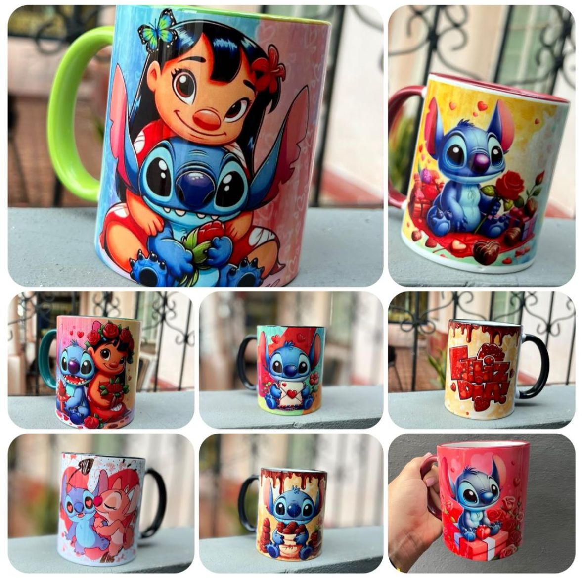Colección de Stitch 
Playeras y tazas blancas