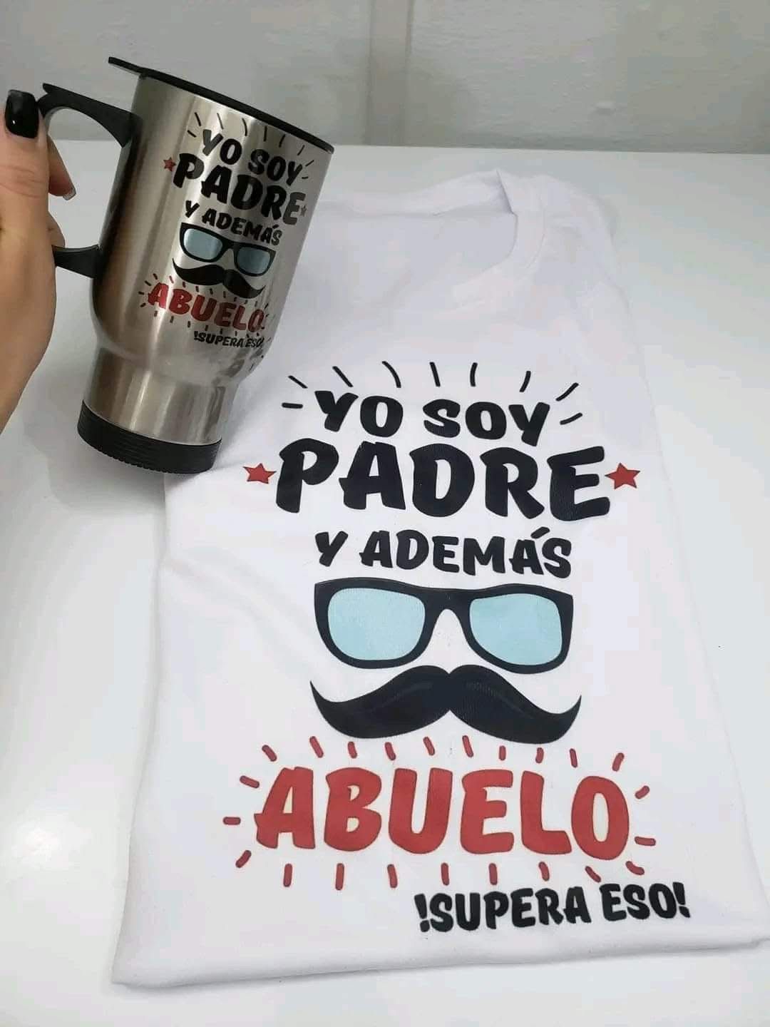 Jarras térmicas BLANCAS y playeras a juego