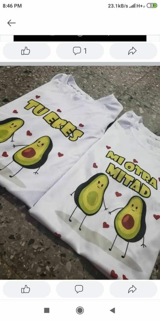 Playeras de parejas (tallas S M L XL 2XL )