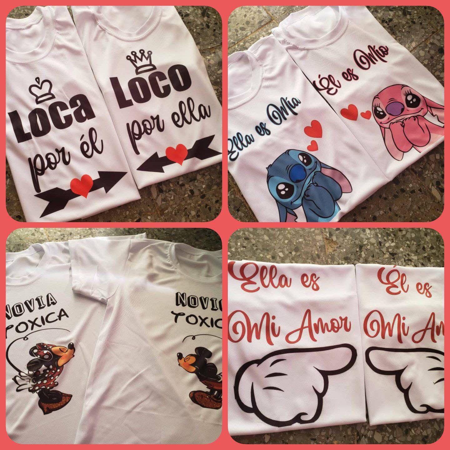Playeras de parejas (tallas S M L XL 2XL )