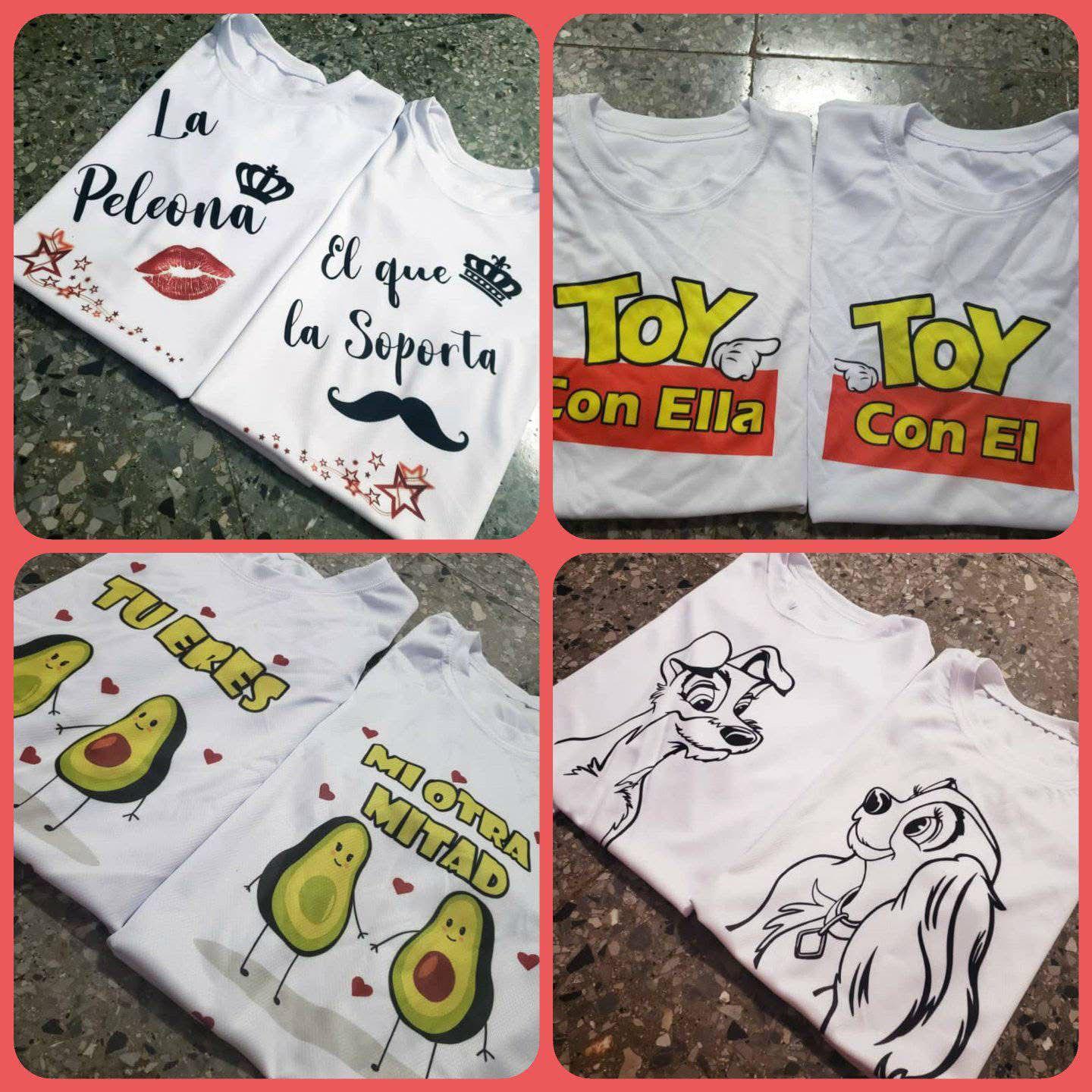 Playeras de parejas (tallas S M L XL 2XL )