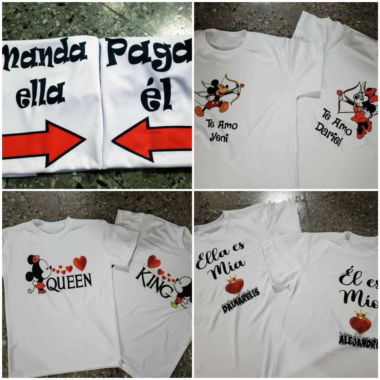 Playeras de parejas (tallas S M L XL 2XL )